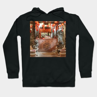 Hotel reception styled like ancient Chinese temple altar SQ Hoodie